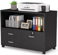 Black 3 Drawer Mobile Filing Cabinet with Lock H8233