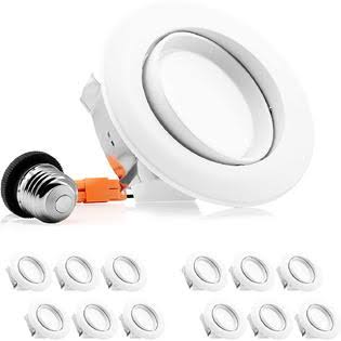 4 inch Dimmable LED Gimbal Recessed Downlight, 12 Pack K812349