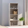 4-Tier Book Cabinet Concrete Gray Chipboard R4368