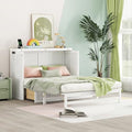White Full Size Murphy Bed with Charging Station and Drawers G44395