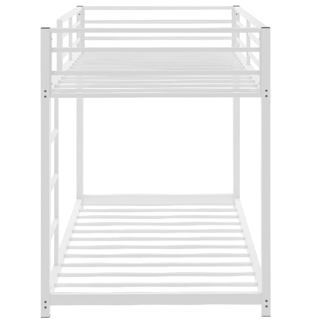 Black Full over Full Metal Bunk Bed with Ladder and Guardrails D347