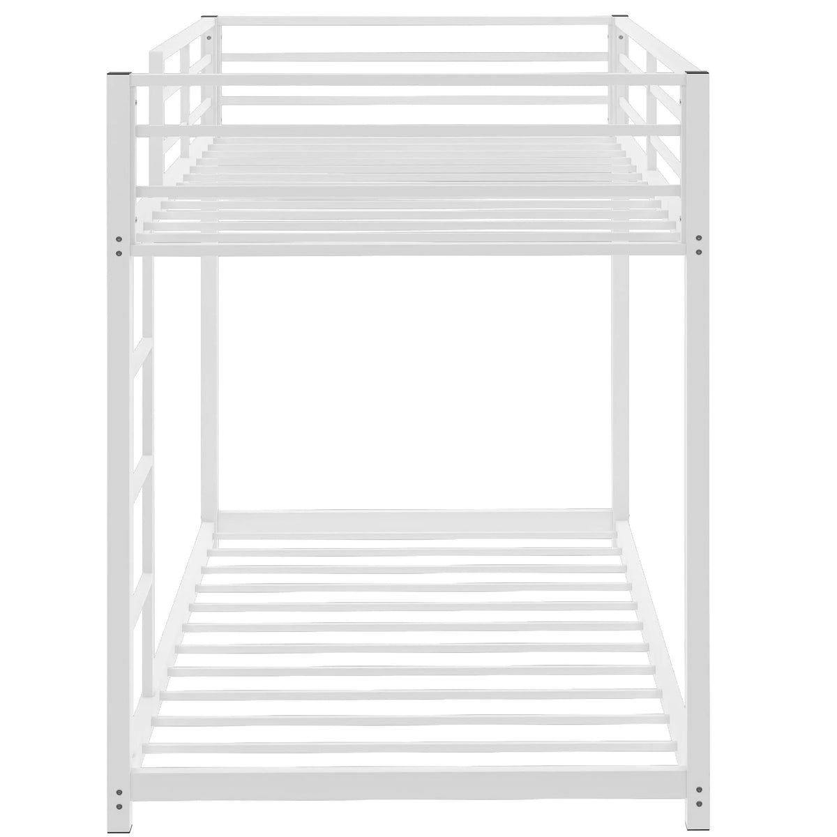 Black Full over Full Metal Bunk Bed with Ladder and Guardrails D347