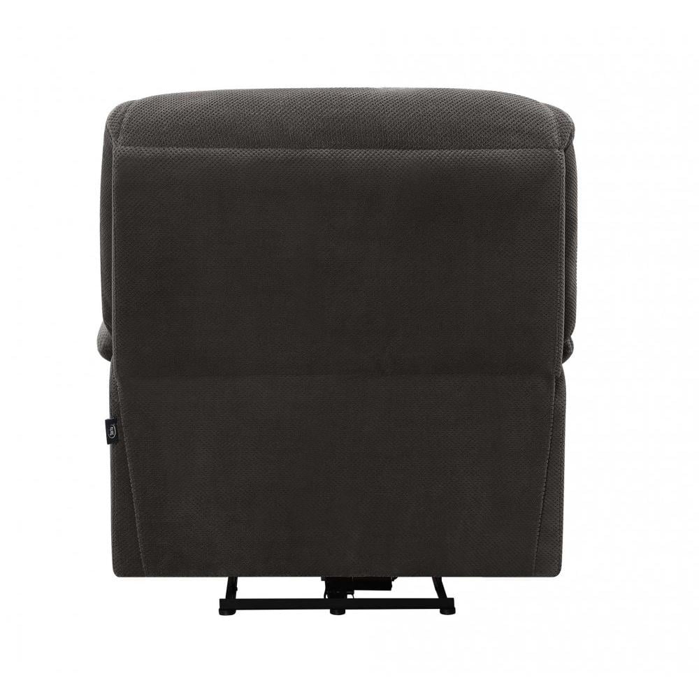 Gray Fabric Push-Button Power Recliner F502234