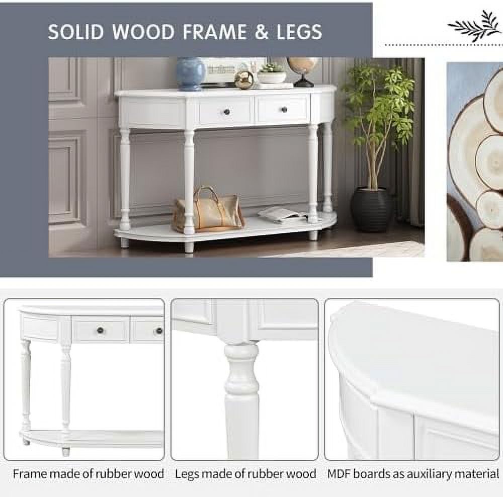 Navy Blue 3 Drawer Wood Console Table G47201