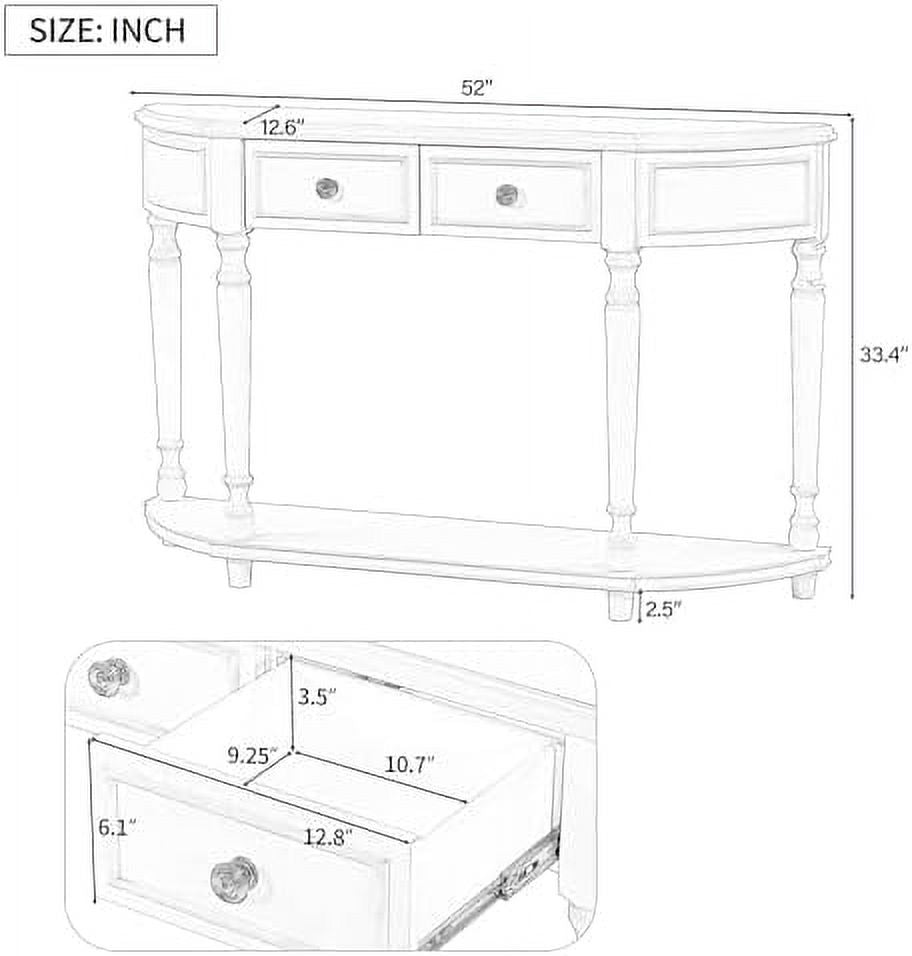 Navy Blue 3 Drawer Wood Console Table G47201