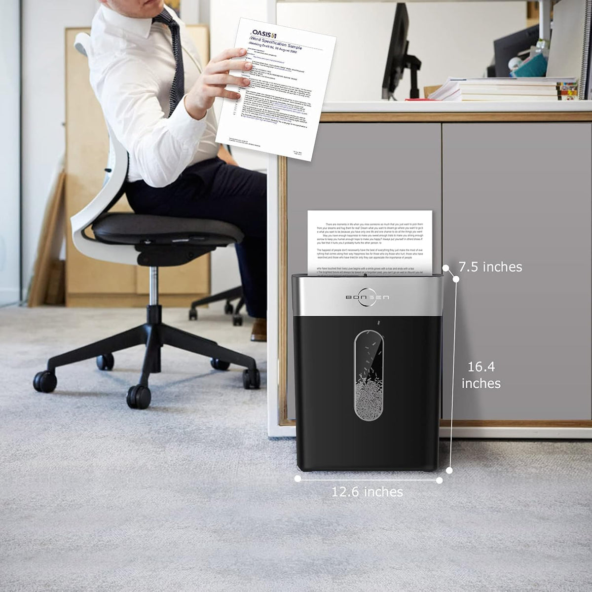 Micro-Cut Paper Shredder, 6-Sheet P-4, 4-Gallon, Black, Pack of 2 Z300770