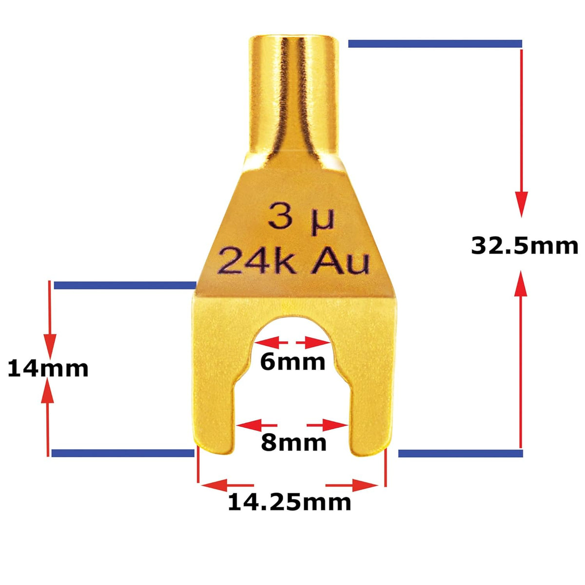 6 Foot Speaker Cable Pair with Spade Connectors Pack of 2 G38466