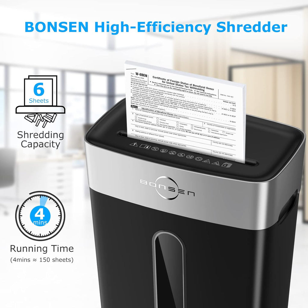 Micro-Cut Paper Shredder, 6-Sheet P-4, 4-Gallon, Black, Pack of 2 Z300770