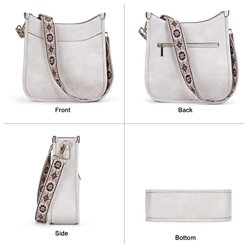Vegan Leather Crossbody Shoulder Bag with 2PCS Adjustable Strap P487