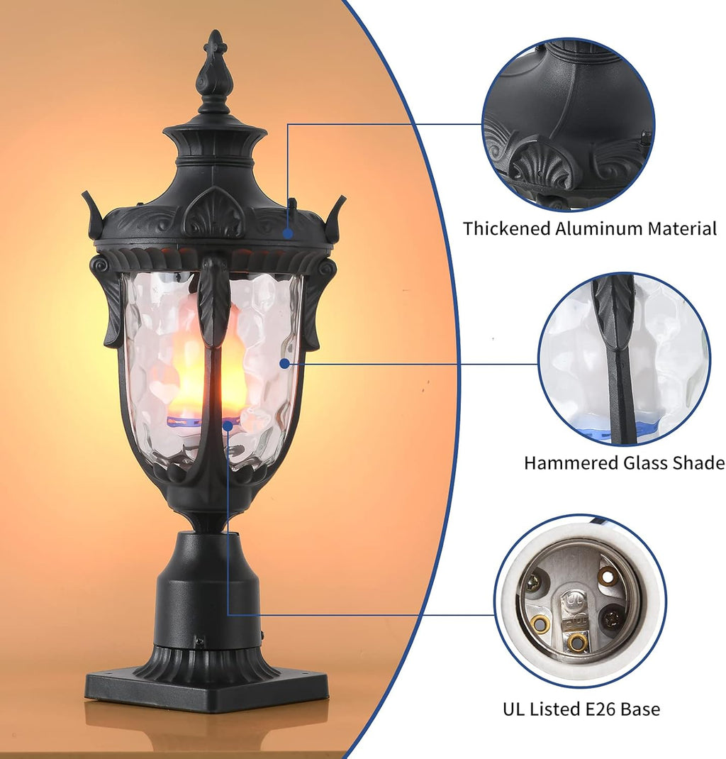 20.47H Cast Aluminum Outdoor Lamp Post Light Fixture with Pier Mount Adapter S27840