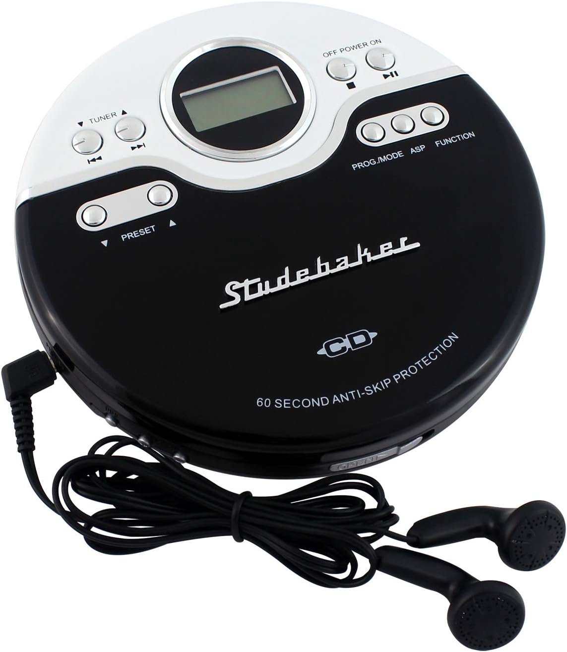 Black/White Personal CD Player with FM Radio Q686