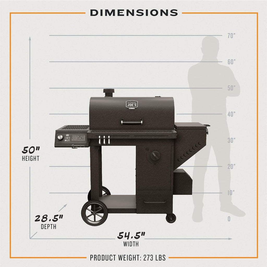 Black Steel Charcoal Smoker and Grill Y15648