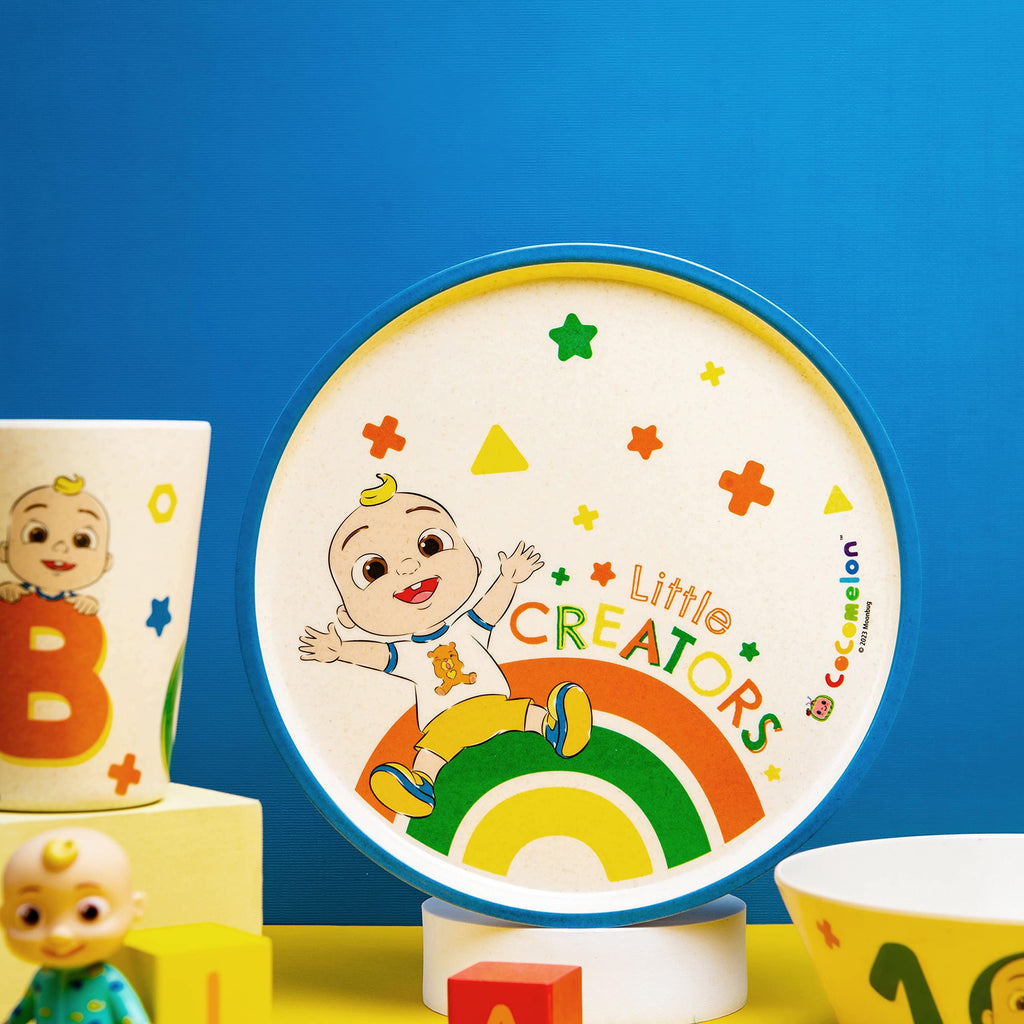 Kids Dinnerware Set 3 Pieces Melamine Bamboo Plate Bowl Tumbler Z497