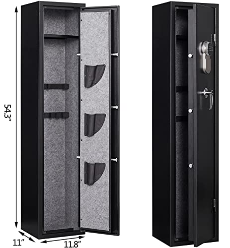 Black Digital Keypad Metal Gun Cabinet with Pistol Bag and Removable Shelf C674