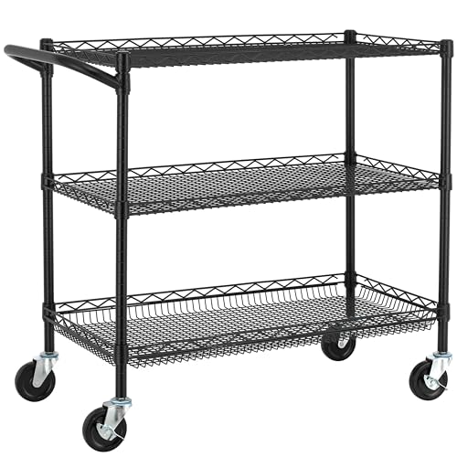 3 Tier Steel Utility Cart with Wheels W785