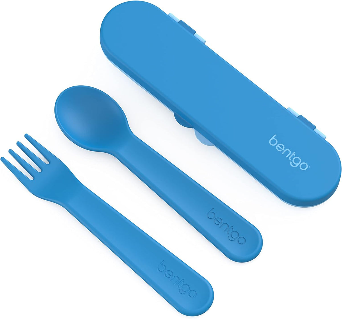 Kids Chill Lunch Box (Green/Navy) With Reusable Plastic Utensils (Blue) A71089