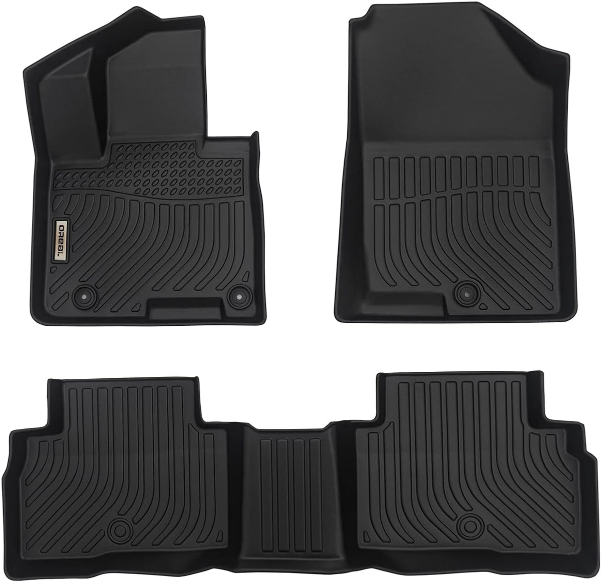 Black Floor Mats Liners Custom Fit Waterproof B2656