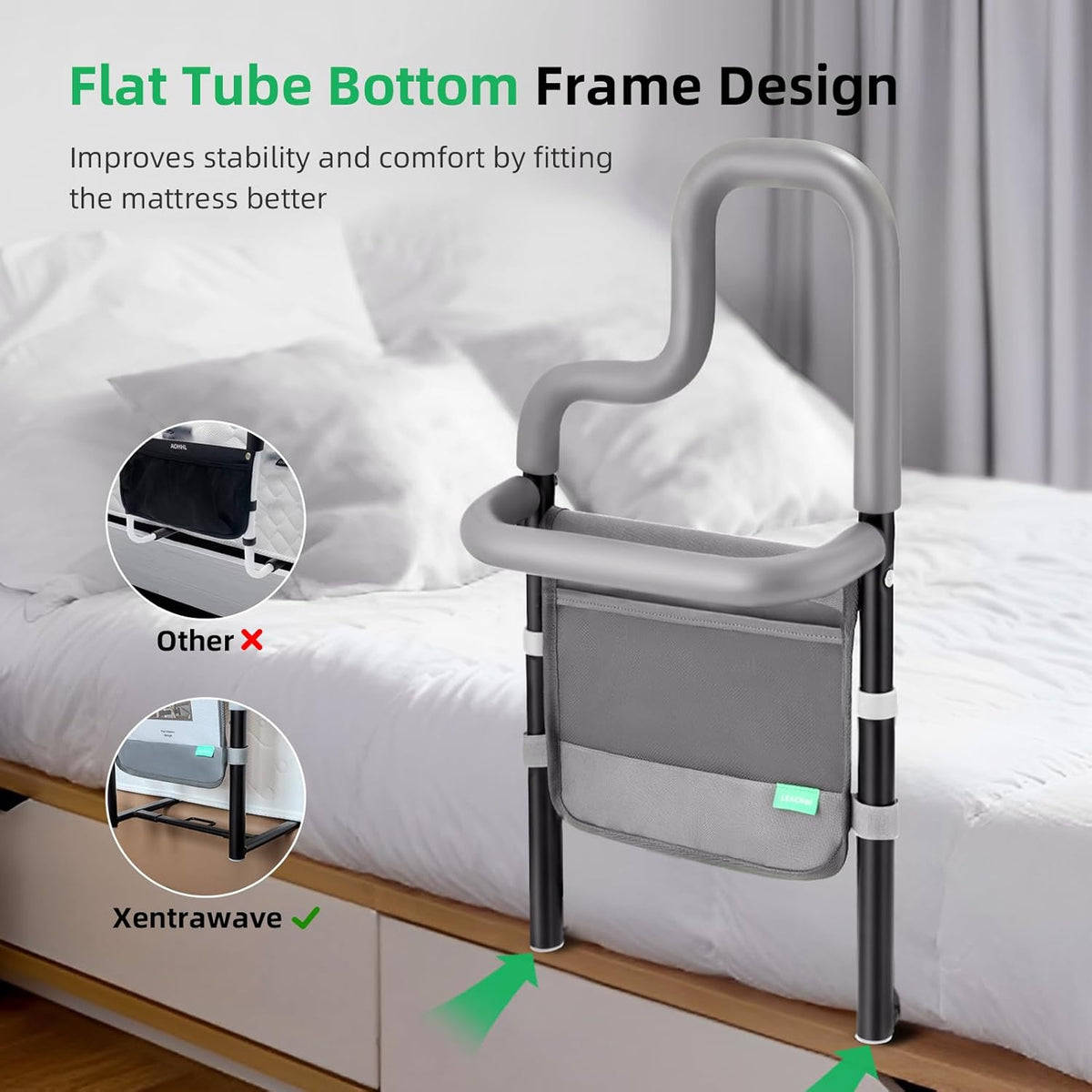Adjustable Bed Rail with Storage Pocket M2387