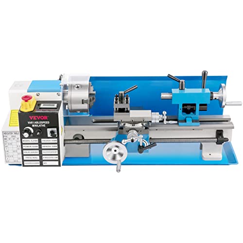 7"x14" 550W Variable Speed Metal Lathe with 3-jaw Chuck Digital Display G18757