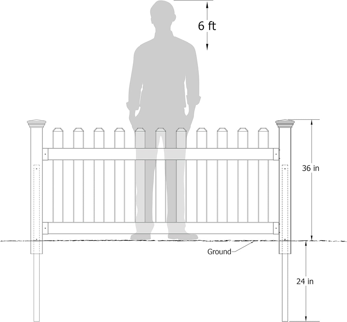 White 3' Tall Vinyl Post W5509