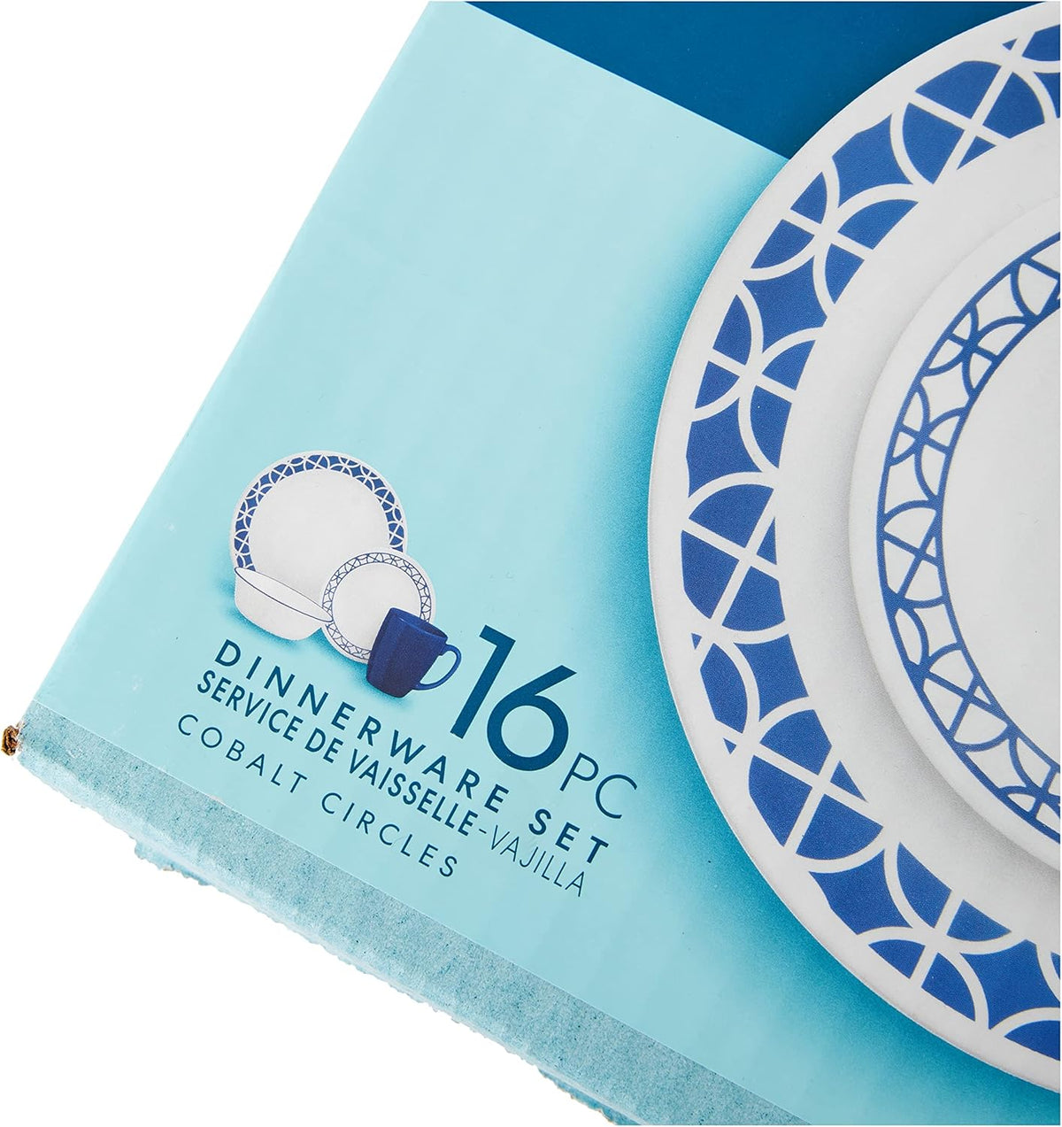 16-Piece Blue Dinnerware Set Service for 4 W102