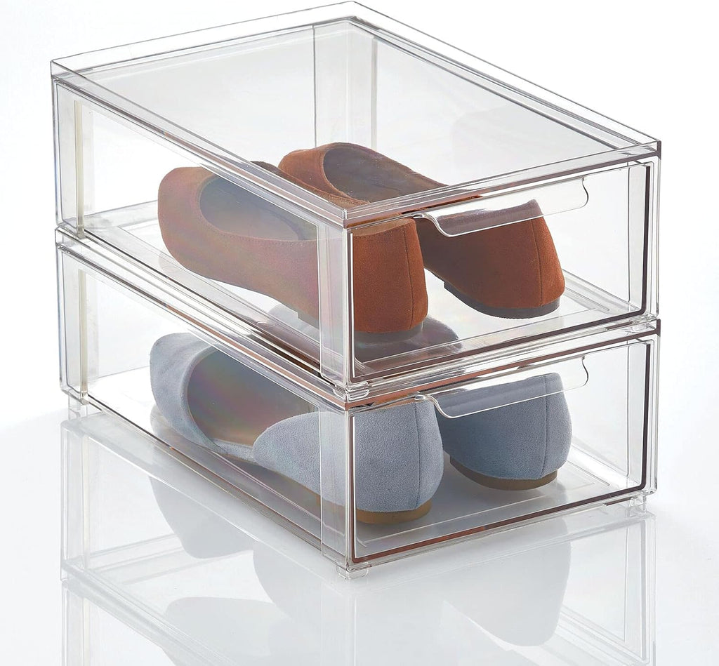 Clear 4 Pack Plastic Stackable Storage Drawer J754