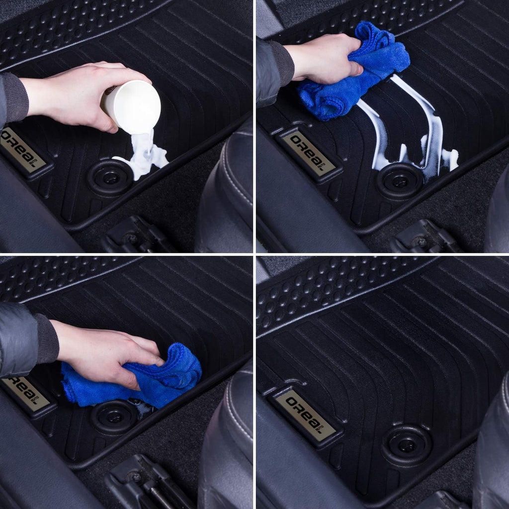 Black Floor Mats Liners Custom Fit Waterproof B2656