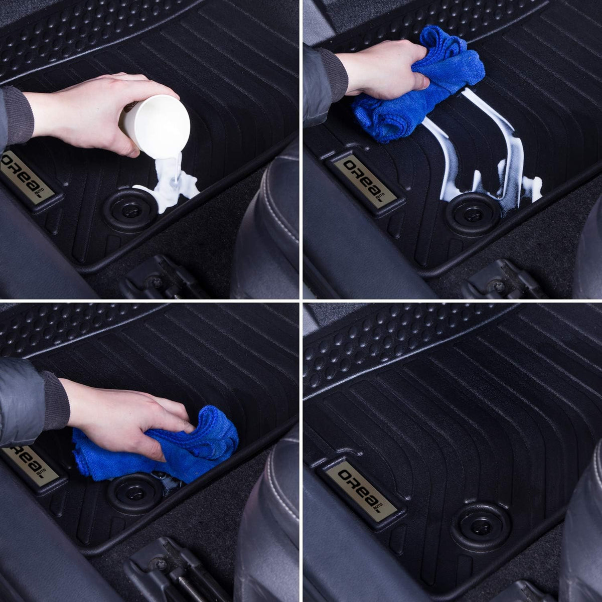 Black Floor Mats Liners Custom Fit Waterproof B2656