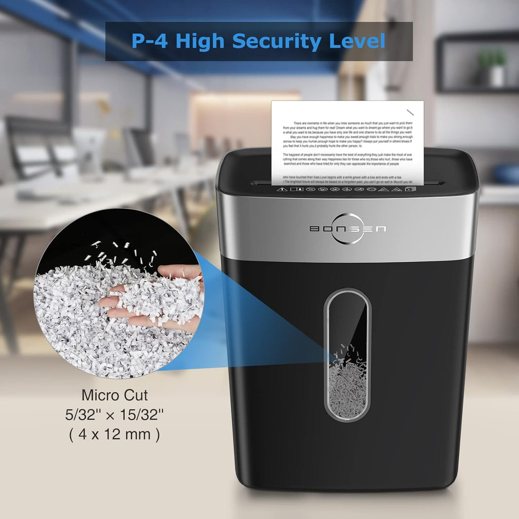 Micro-Cut Paper Shredder, 6-Sheet P-4, 4-Gallon, Black, Pack of 2 Z300770