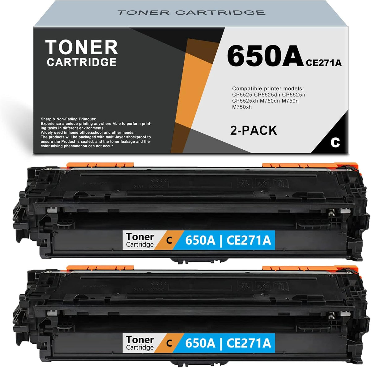 2 Pack Cyan Compatible Toner Cartridge A89673