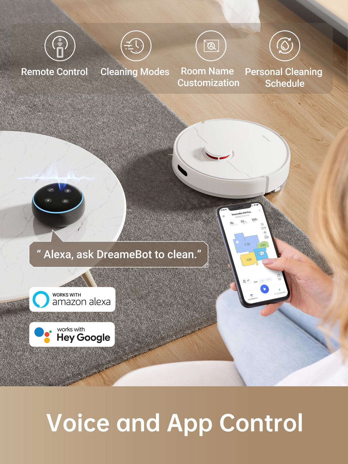 Robot Vacuum and Mop with Self-Emptying Base B9106