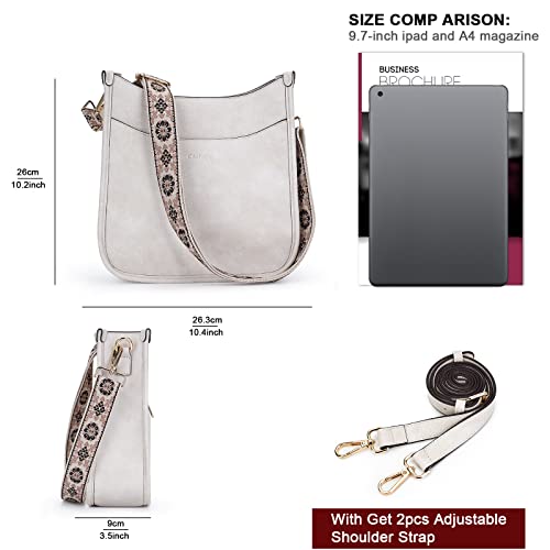Vegan Leather Crossbody Shoulder Bag with 2PCS Adjustable Strap P487