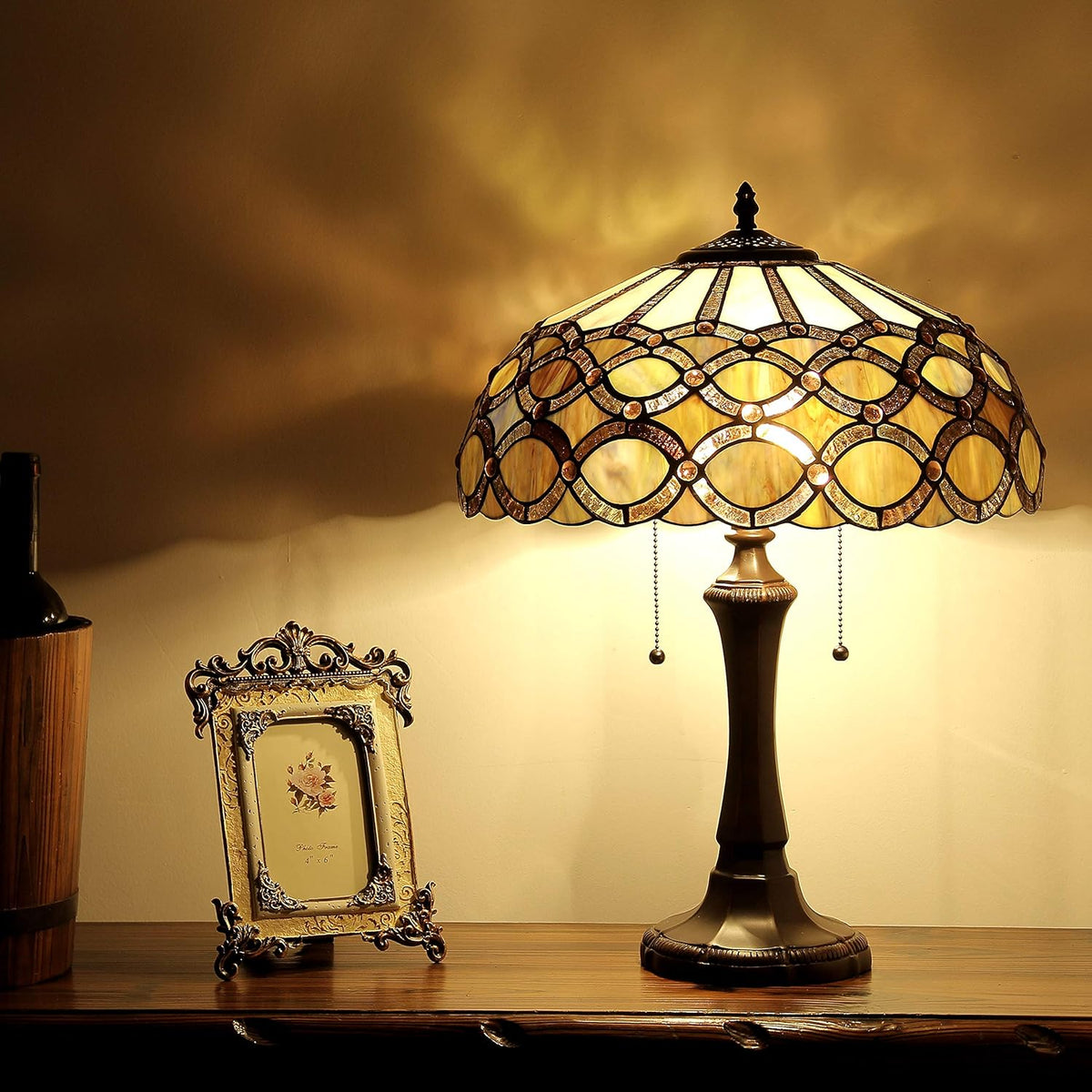 2 Light Table Lamp 16" Shade F88674