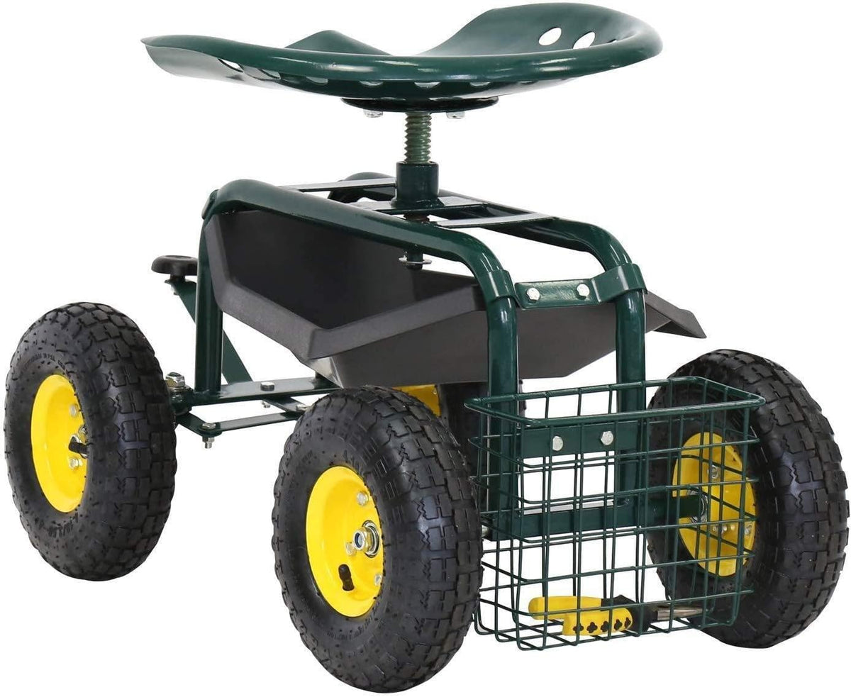 Garden Cart with Wheels Tool Tray E789176