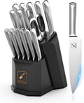 16 Pcs Stainless Steel Kitchen Knife Set with Block P9560