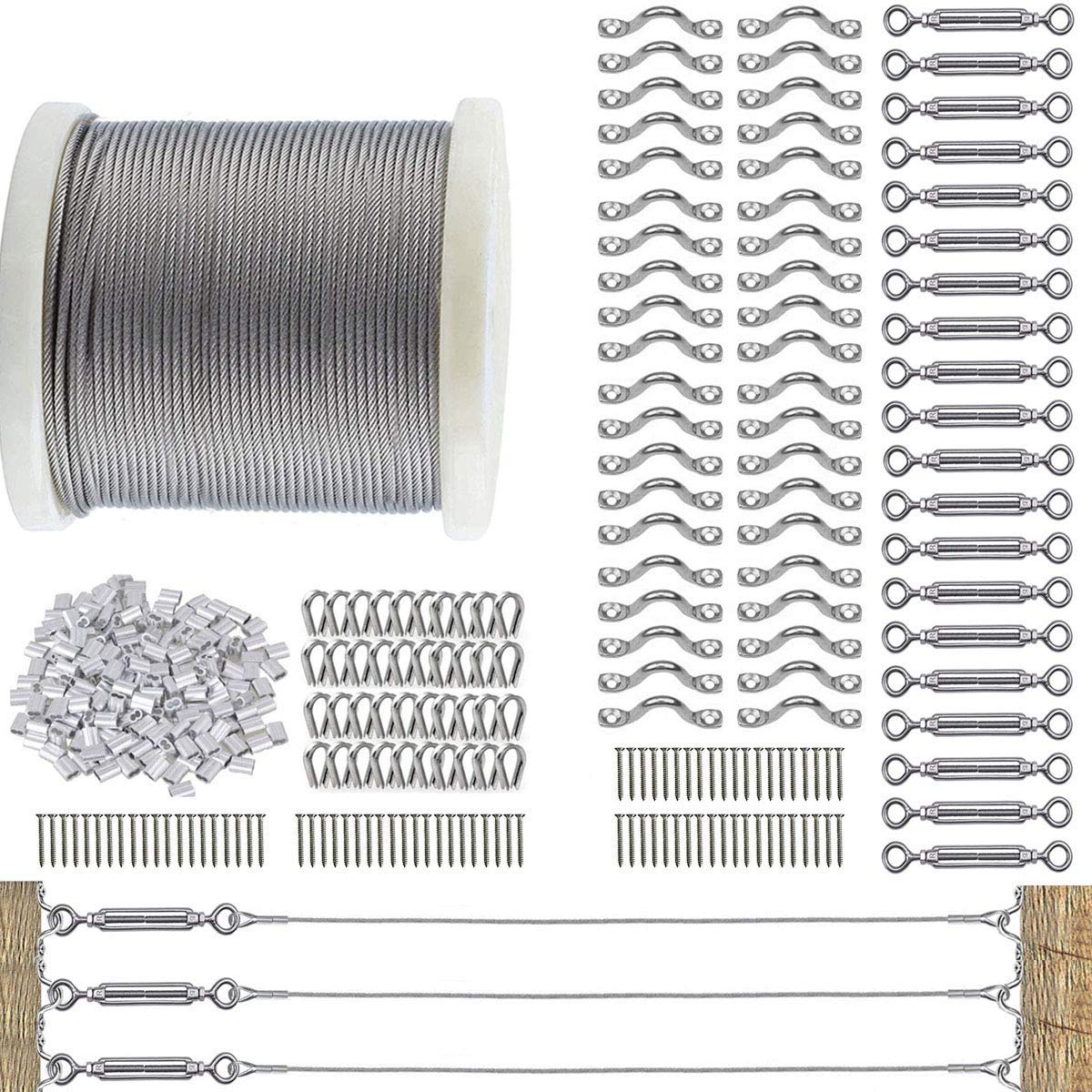 1/8 Cable Railing Kit with 400ft Stainless Steel Cable N421