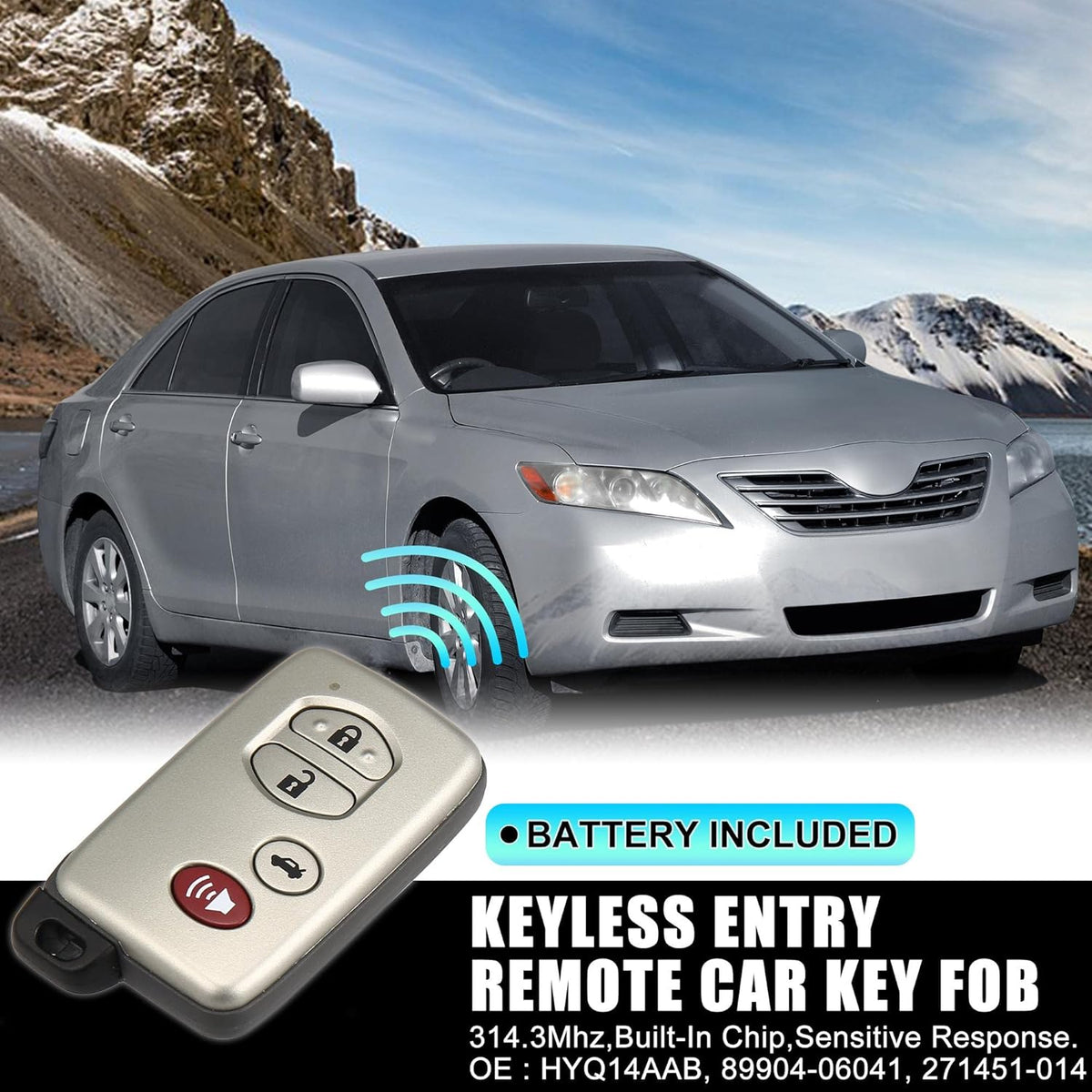 Replacement Keyless Entry Remote Car Key Fob 4 Buttons V93958