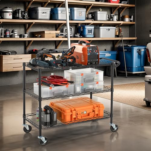 3 Tier Steel Utility Cart with Wheels W785