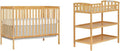 5-in-1 Convertible Crib with Changing Table in Natural O695
