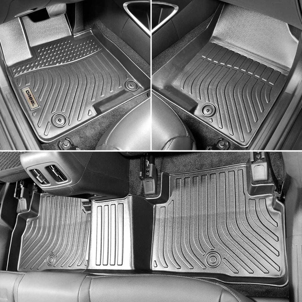 Black Floor Mats Liners Custom Fit Waterproof B2656