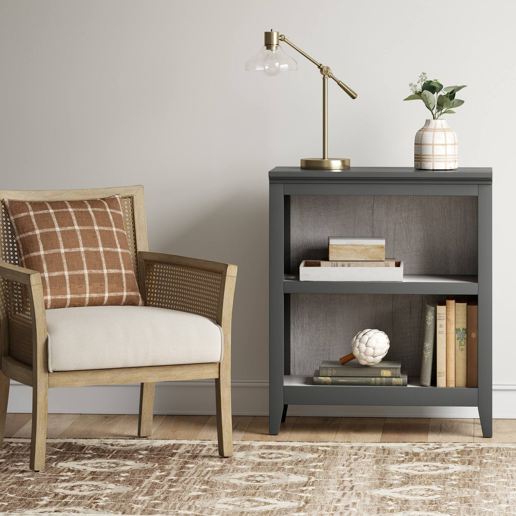 2 Shelf Bookcase, Gray, 36x22 G765052