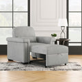 Dark Blue 3-in-1 Convertible Sofa Chair Bed with Adjust Backrest and Lumbar Pillow F634593