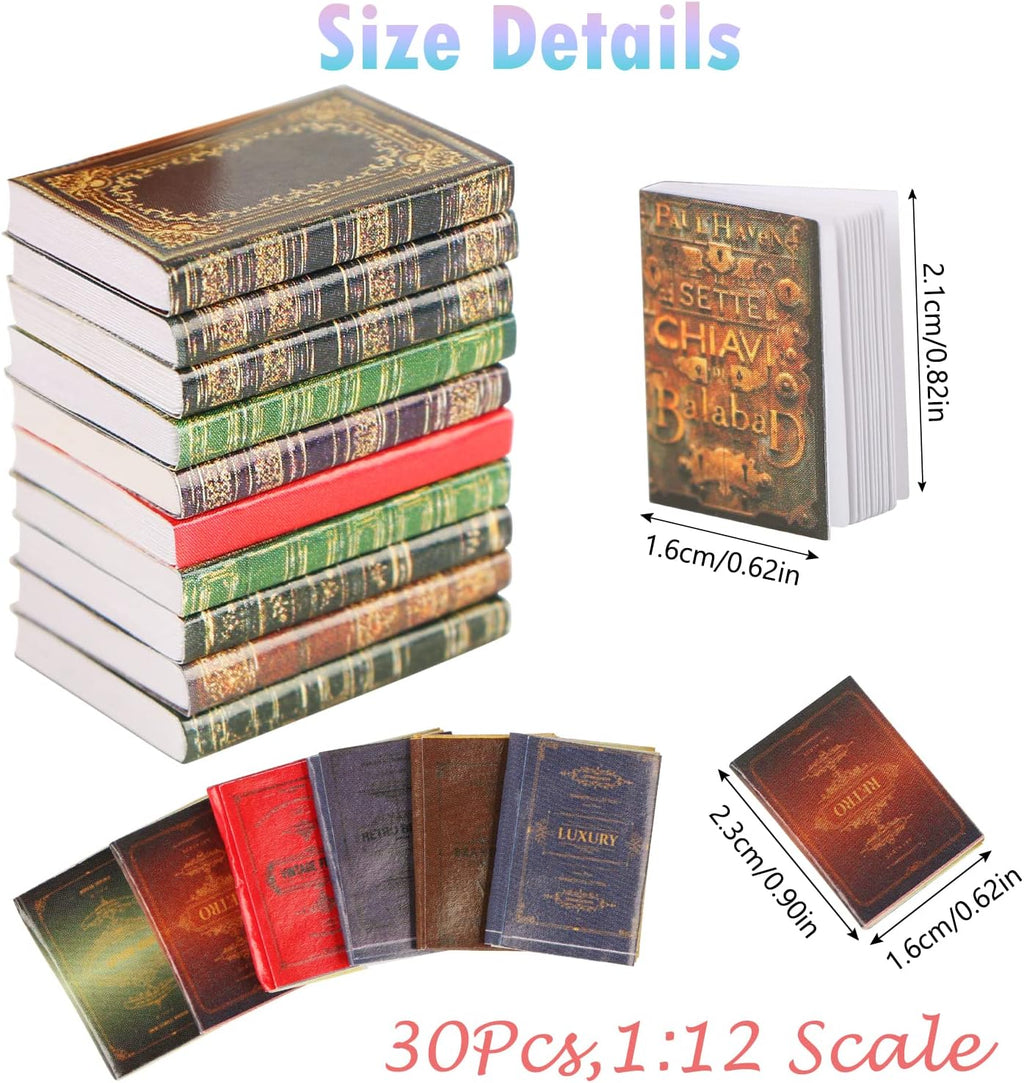 30 Pieces 1:12 Scale Miniature Dollhouse Books A816