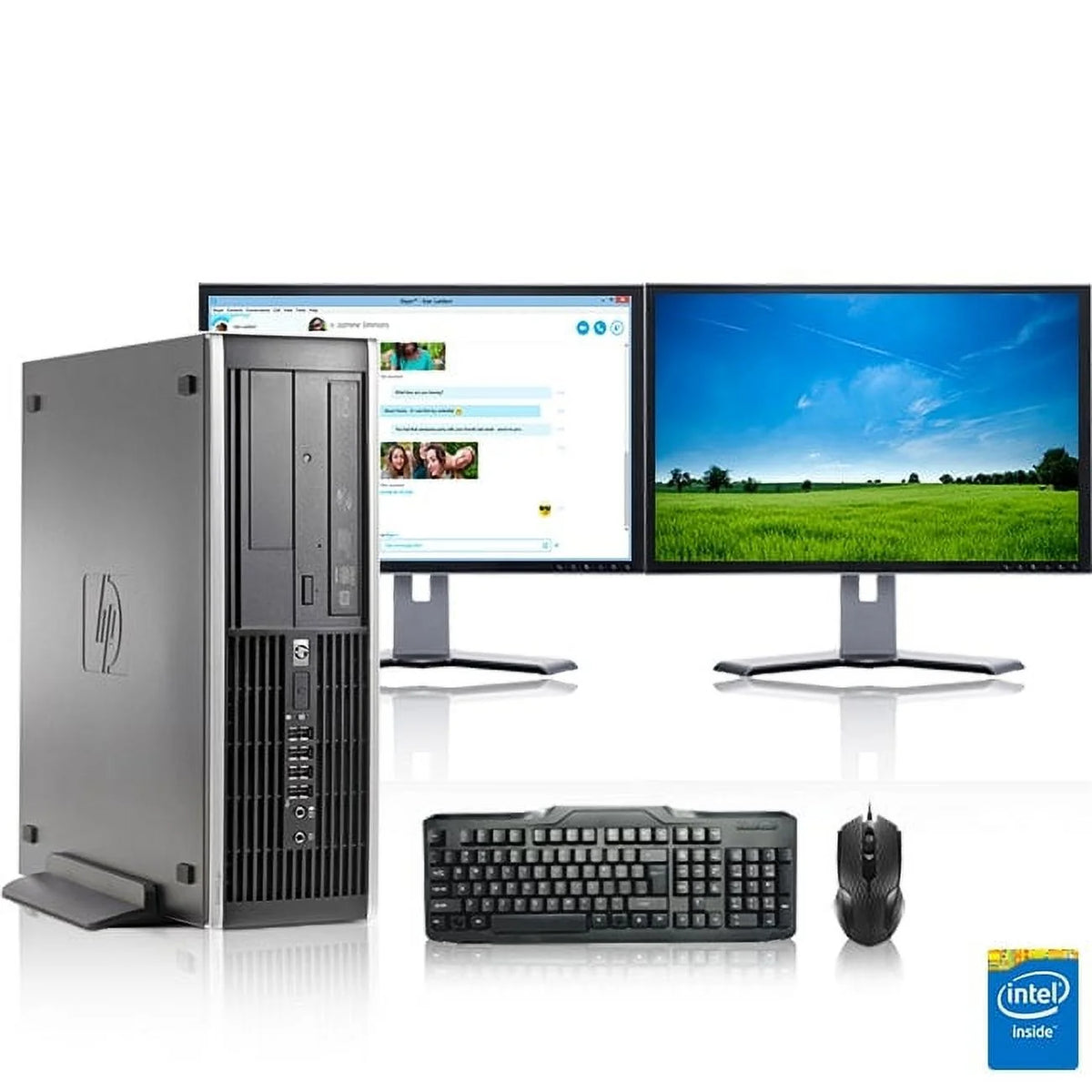 Restored Desktop Computer Tower PC 3.2 GHz Core i5 8GB 1TB HDD Windows 10 Home 19" Dual Monitor USB Mouse Keyboard W2354