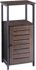 Espresso Bathroom Floor Storage Cabinet with Door and 3 Side Shelves K929