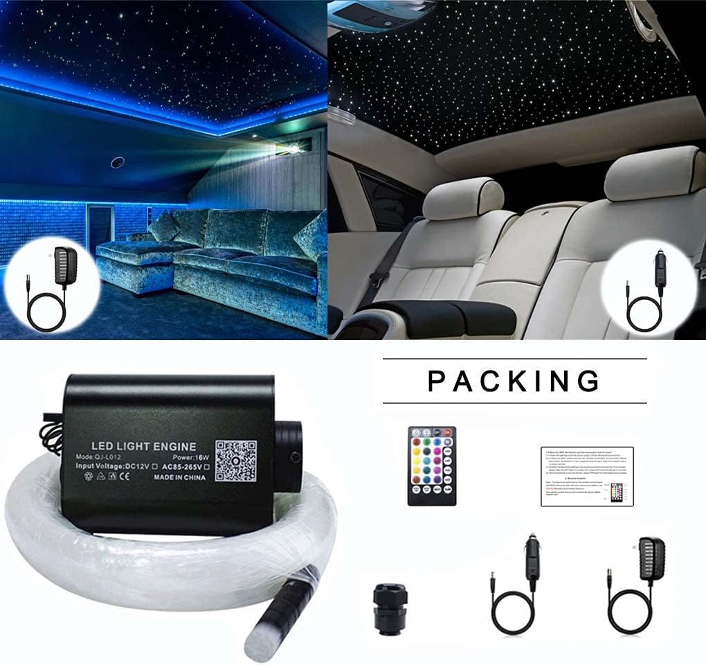16W RGBW LED Fiber Optic Star Ceiling Light Kit S7523