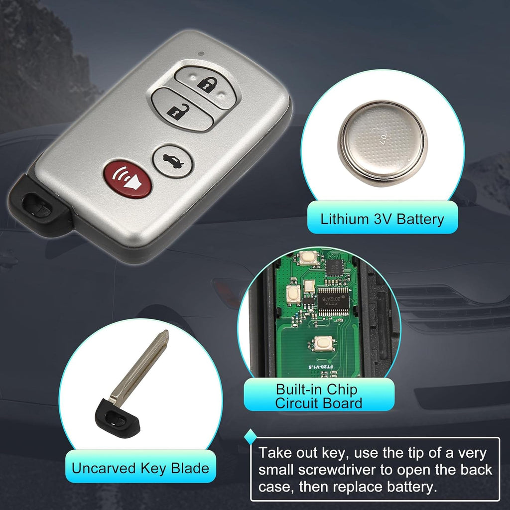 Replacement Keyless Entry Remote Car Key Fob 4 Buttons V93958
