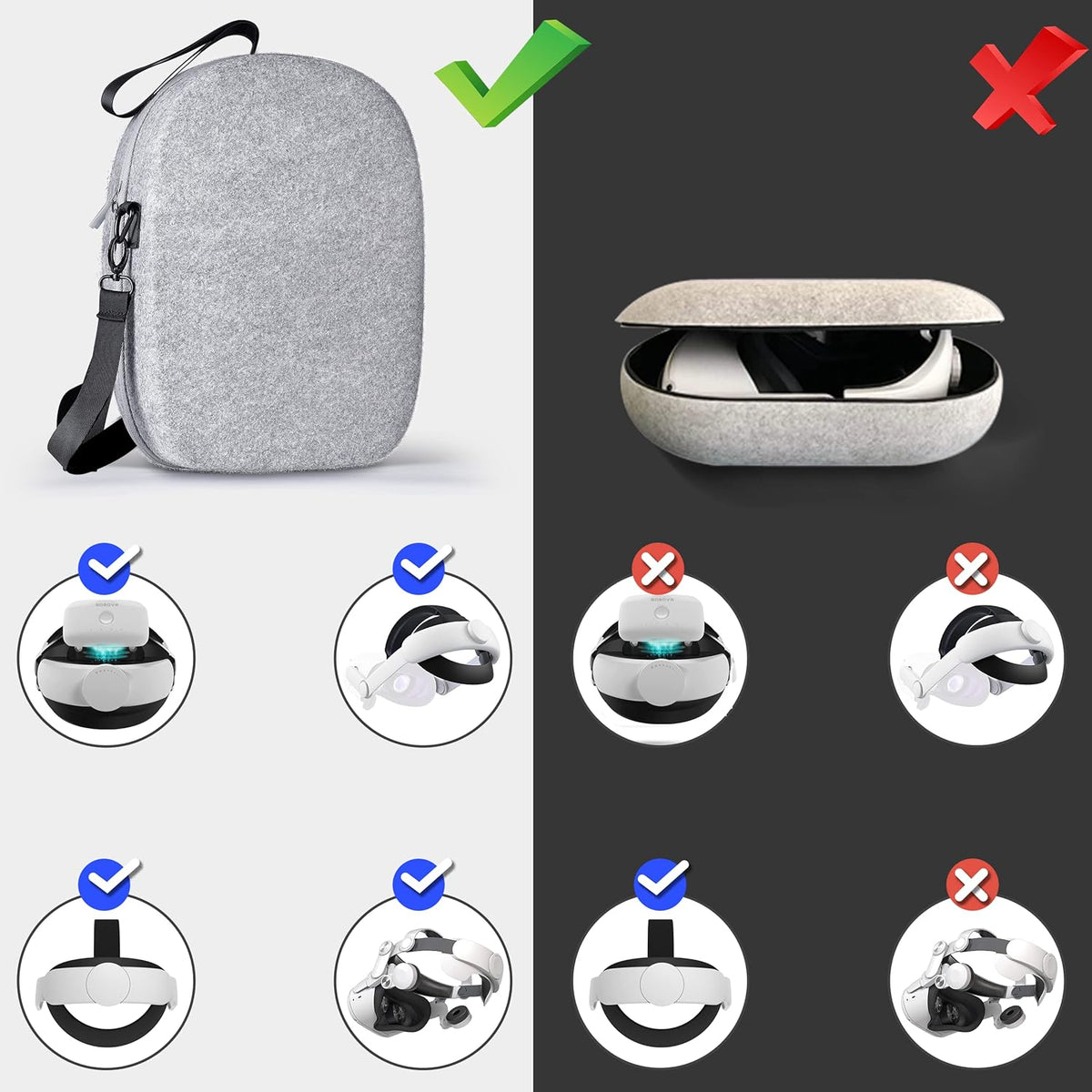 Hard Shell Carrying Case for Oculus Quest 2 Pack of 2 Z6050