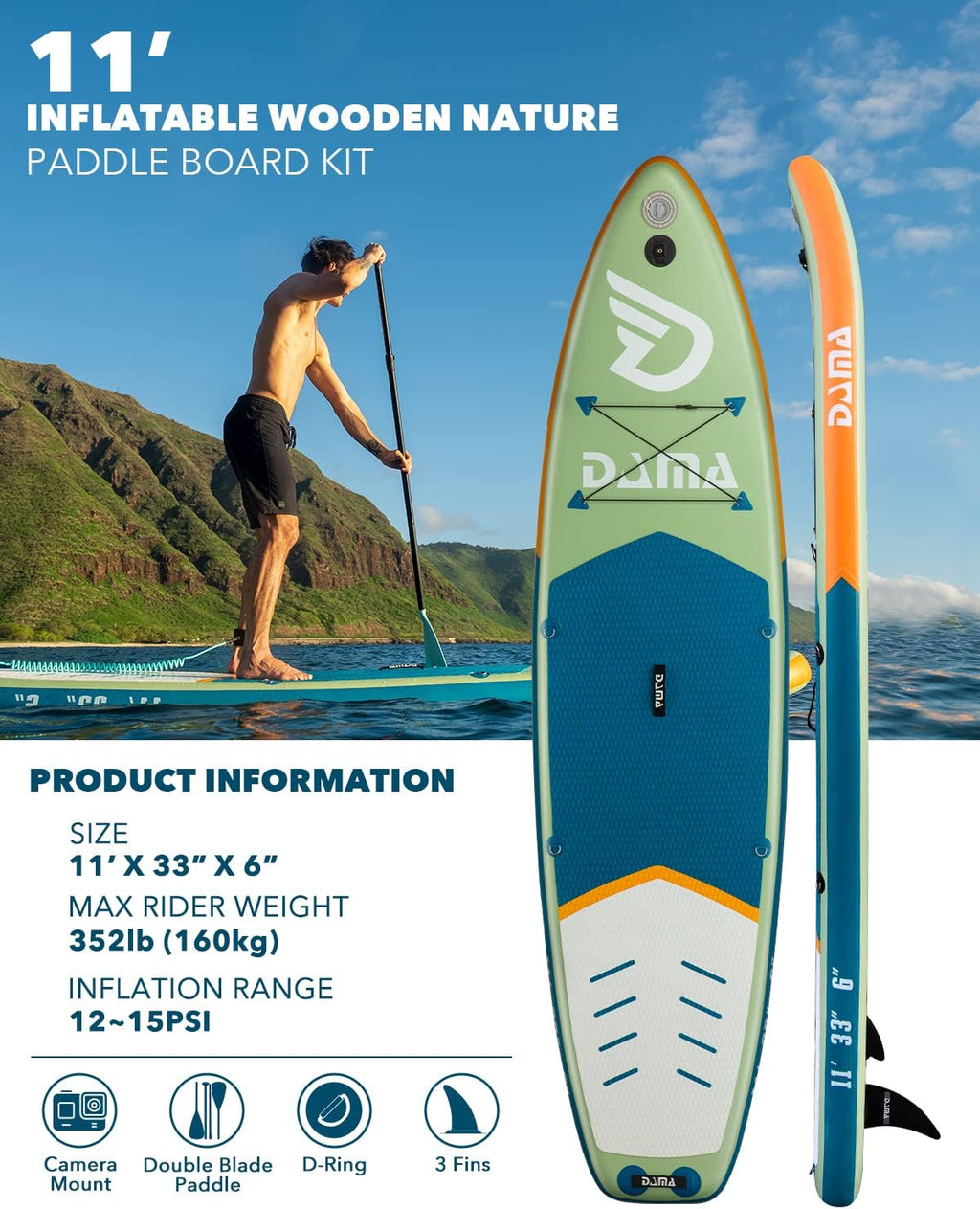 Inflatable Stand Up Paddle Board 11 ft I108