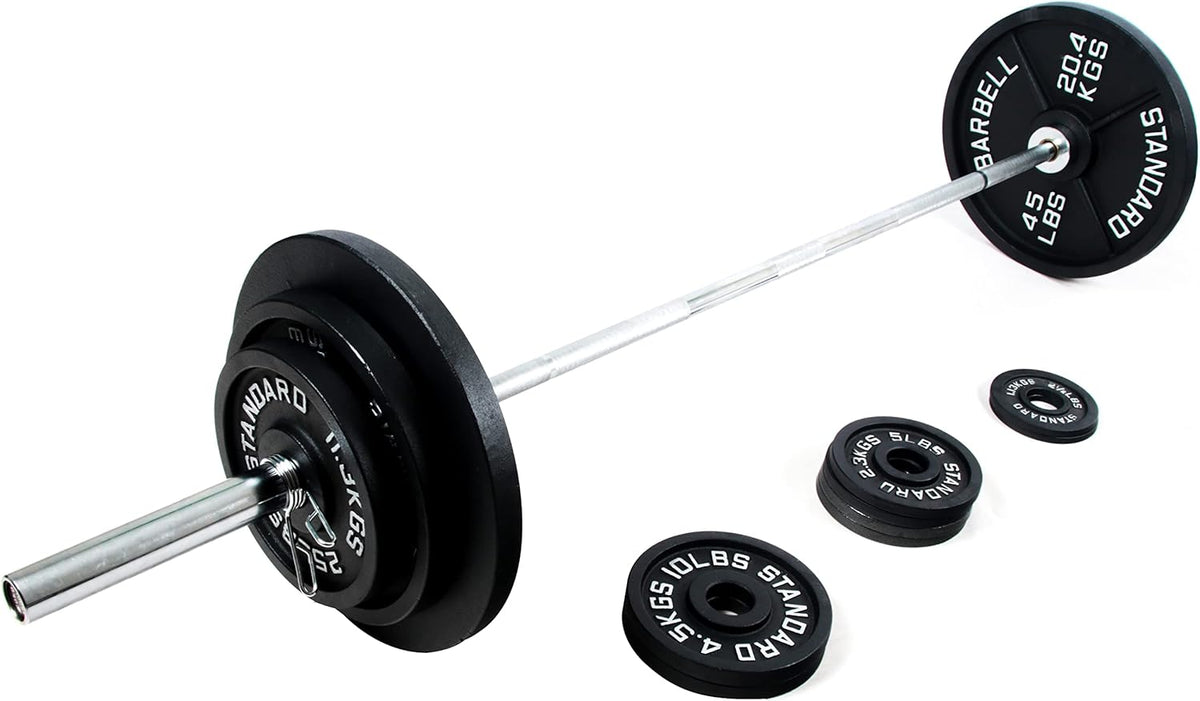 300-Pound Cast Iron Olympic Weight Set with 7FT Olympic Barbell Z92429